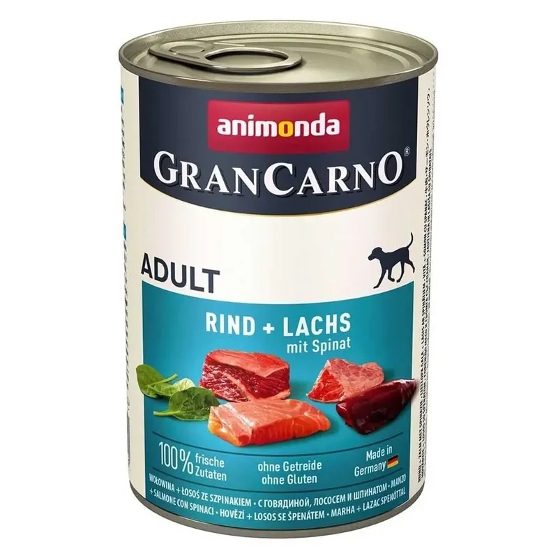 Grancarno Adult Nassfutter Mit Lachs Und Spinat Für Hunde 400g von Animonda – Produktfoto