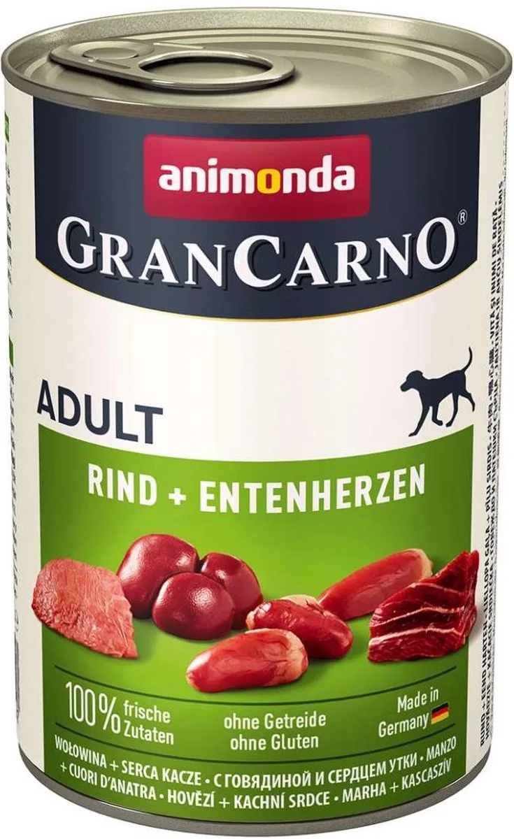 Grancarno Adult Rund + Eendenhart 6 x 400 gram ( Hondenvoer ) von Animonda – Produktfoto