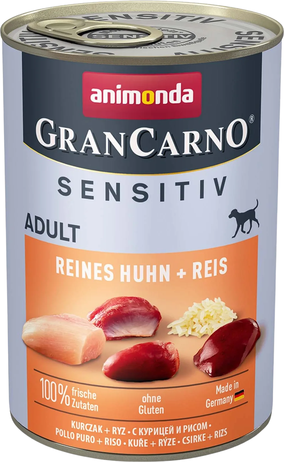 GranCarno Adult Sensitiv 400g, pure kip en rijst van Animonda – productfoto
