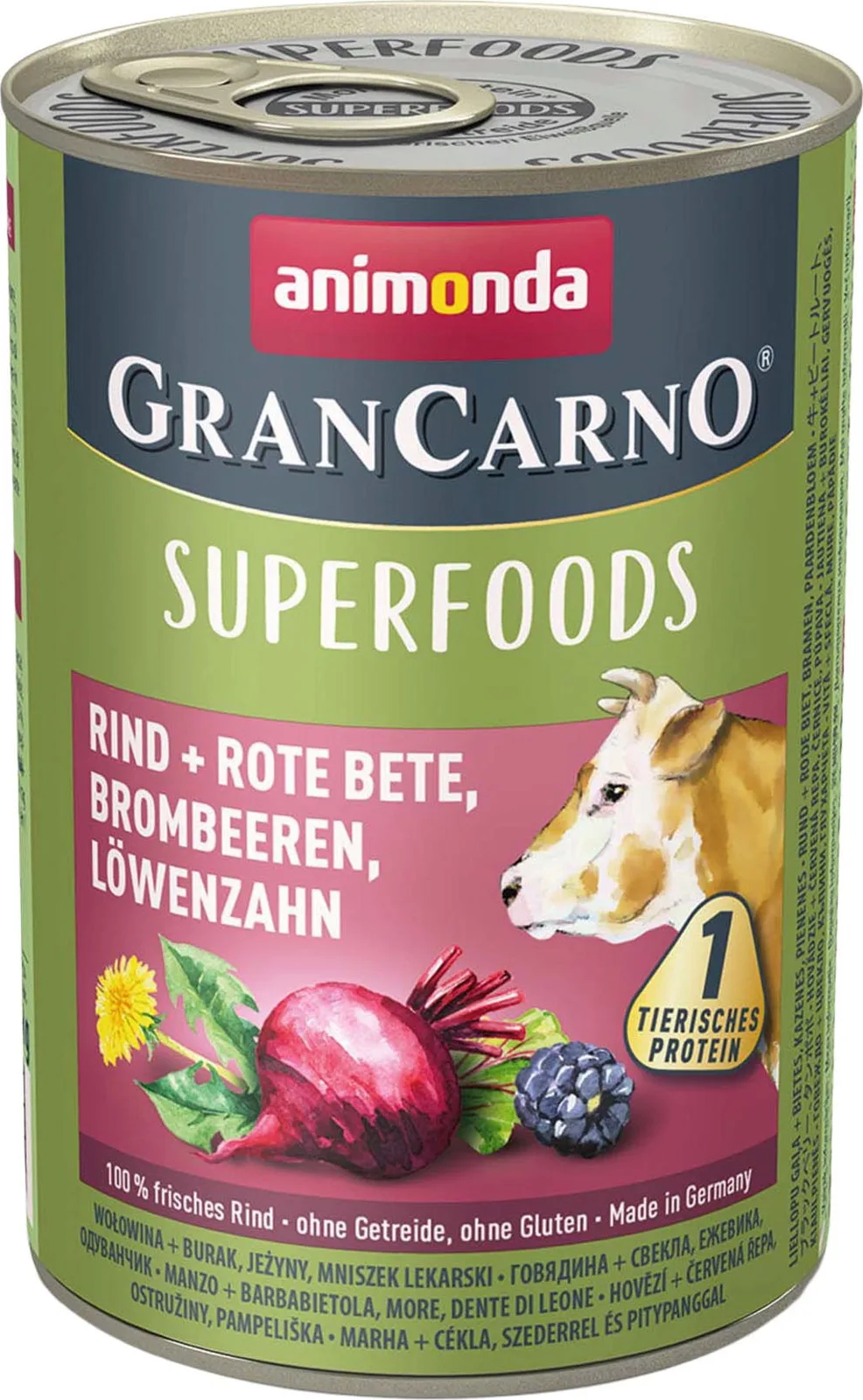 GranCarno Adult Superfoods 400g - Rind und Rote Rübe de Animonda – photo produit