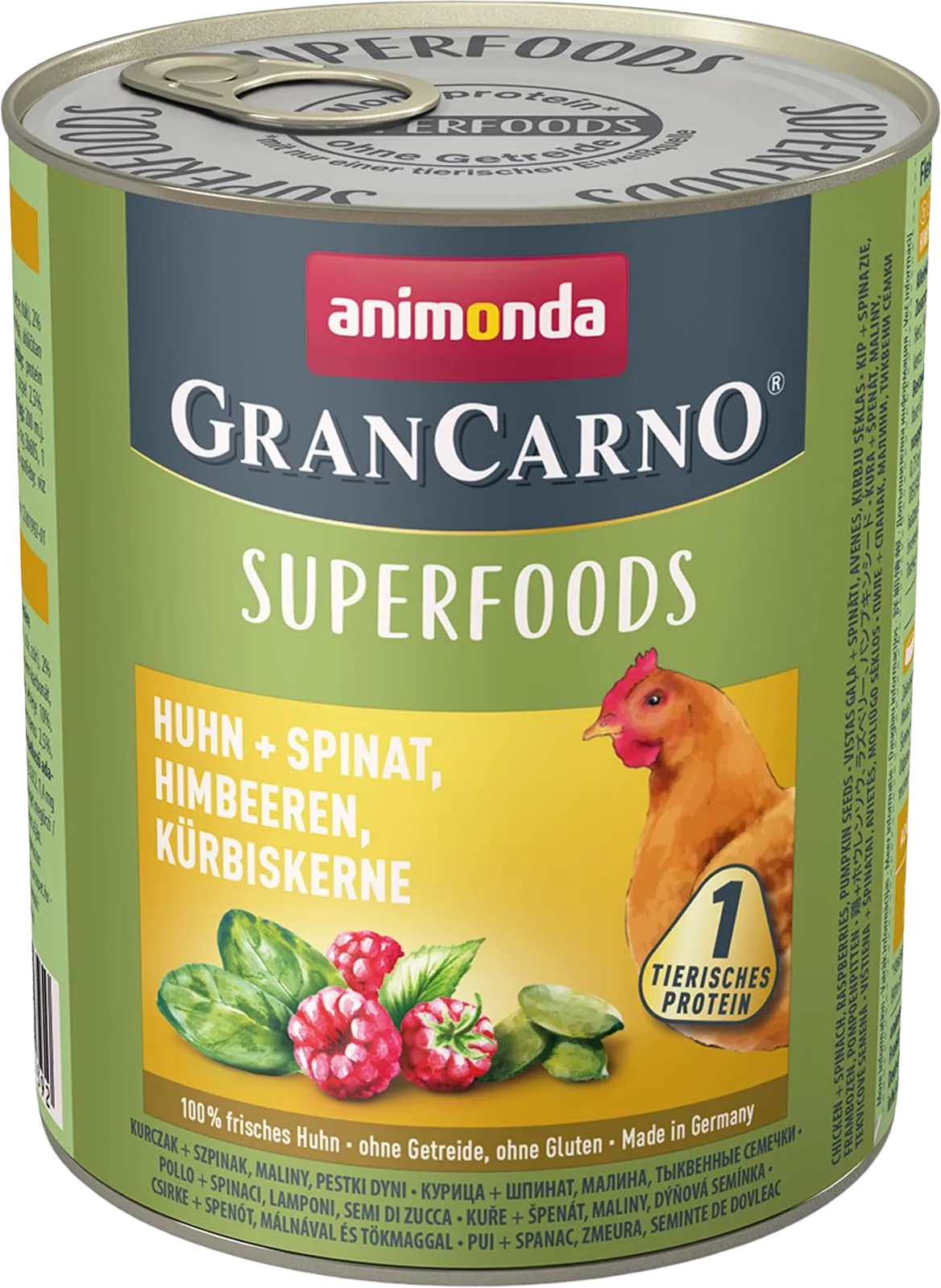 GranCarno Adult Superfoods 800g - Huhn, Spinat und Himbeeren by Animonda – product photo