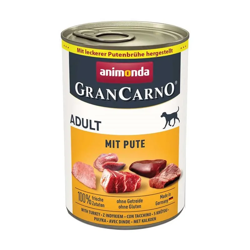 Grancarno Adult Turkey Nassfutter Für Hunde 400g von Animonda – Produktfoto