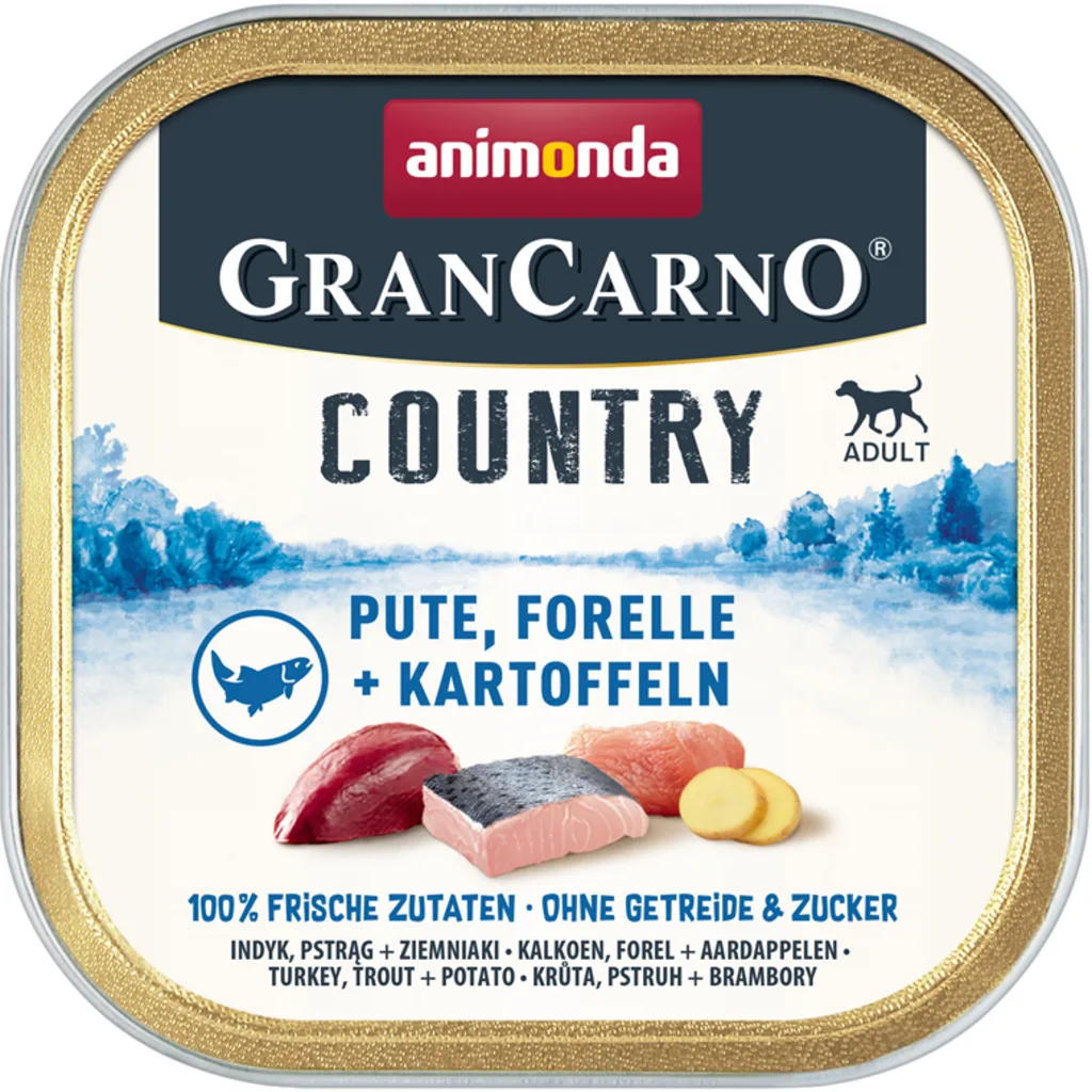 GranCarno Country Pute, Forelle und Kartoffel - 150 g de Animonda – photo produit