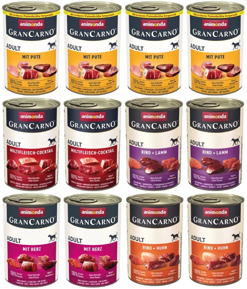 Grancarno - Honden Natvoer - Mix Smaken - 12x400g by Animonda – product photo