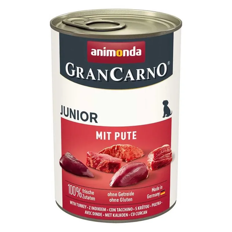 Grancarno Junior Natvoer Met Kalkoen Voor Honden 400g by Animonda – product photo