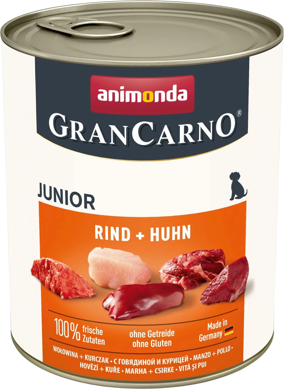 GranCarno Junior rund en kip, 800 g van Animonda – productfoto
