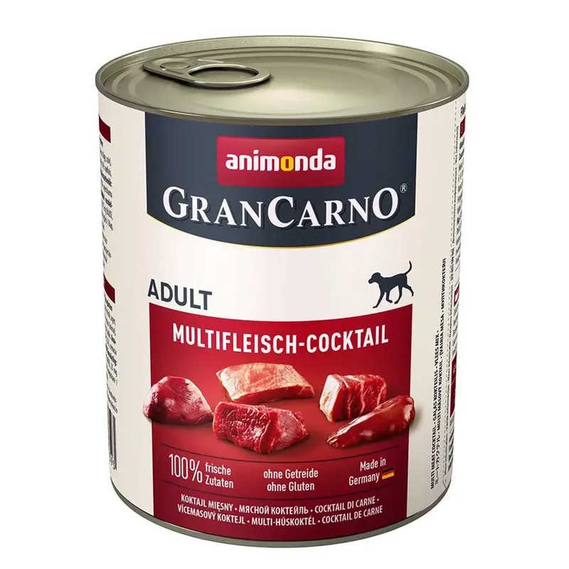 Grancarno Multi Meat Cocktail Bœuf Poulet Cœur De Gibier Dinde Aliment Humide Pour Chiens Adultes 800g de Animonda – photo produit 1 sur 2