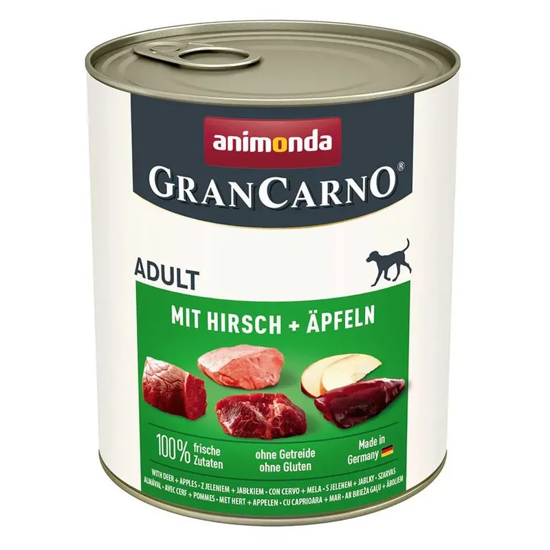 Grancarno Adult Nassfutter Für Hunde Mit Hirsch Und Apfel 800g von Animonda – Produktfoto