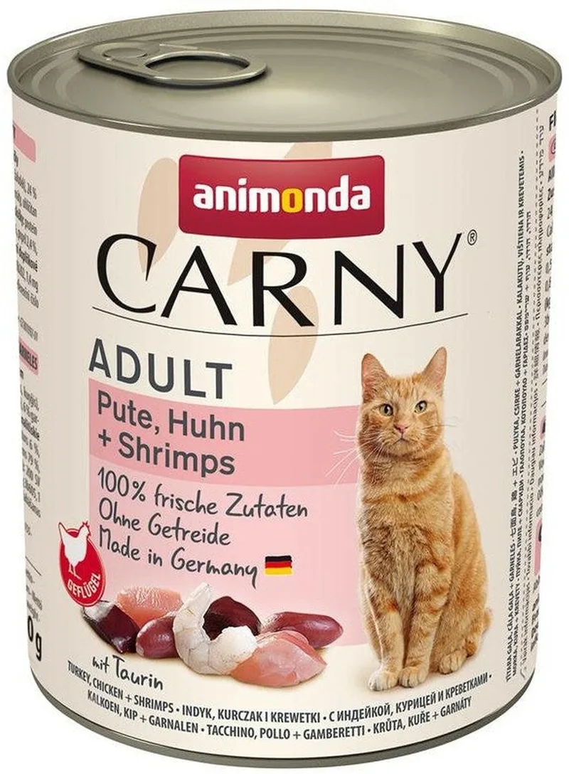 Kattenvoer Adult 6x800g - Kalkoen, kip + garnalen de Animonda – photo produit