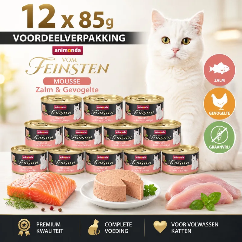 Kattenvoer Animonda Vom Feinsten Mousse Zalm y Aves Zalm Vis Vogels 85 g von Animonda – Produktfoto