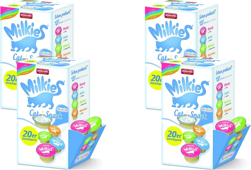 Milkies Selection Value Pack - Kattensnack - 4 x Assorti 20 stuks von Animonda – Produktfoto