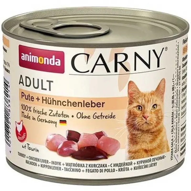 Nassfutter Für Erwachsene Katzen Mit Truthahn Und Hühnerleber 200g von Animonda – Produktfoto