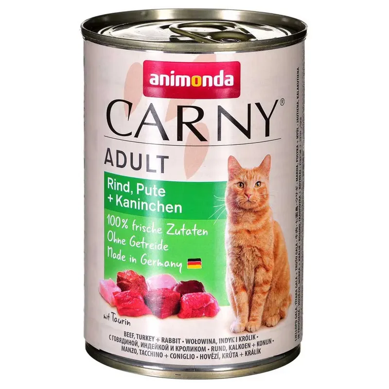 Natvoer Voor Volwassen Katten Met Rundvlees Kalkoen Konijn En Rundvlees 400g by Animonda – product photo