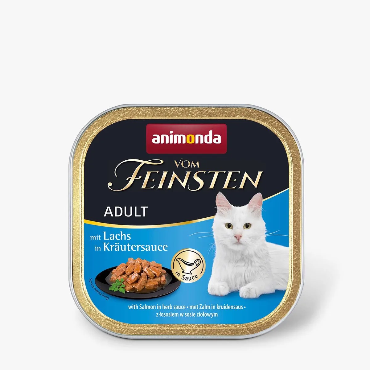Vom Feinsten Adult getreidefrei Schale 100g - Lachs und Kräuter von Animonda – Produktfoto