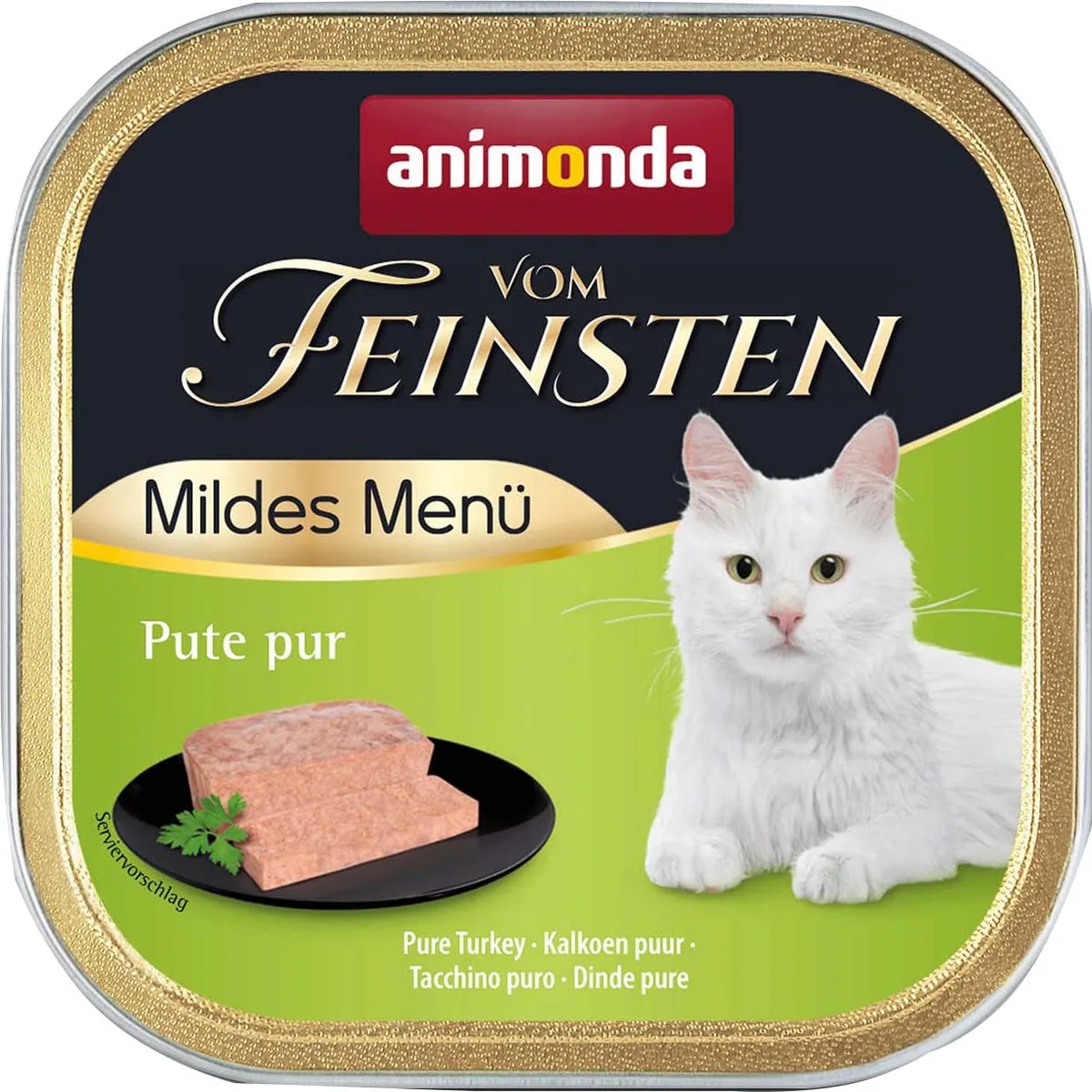 Vom Feinsten Adult Mildes Menü Pute pur Schale 6x100g - 600 g von Animonda – Produktfoto