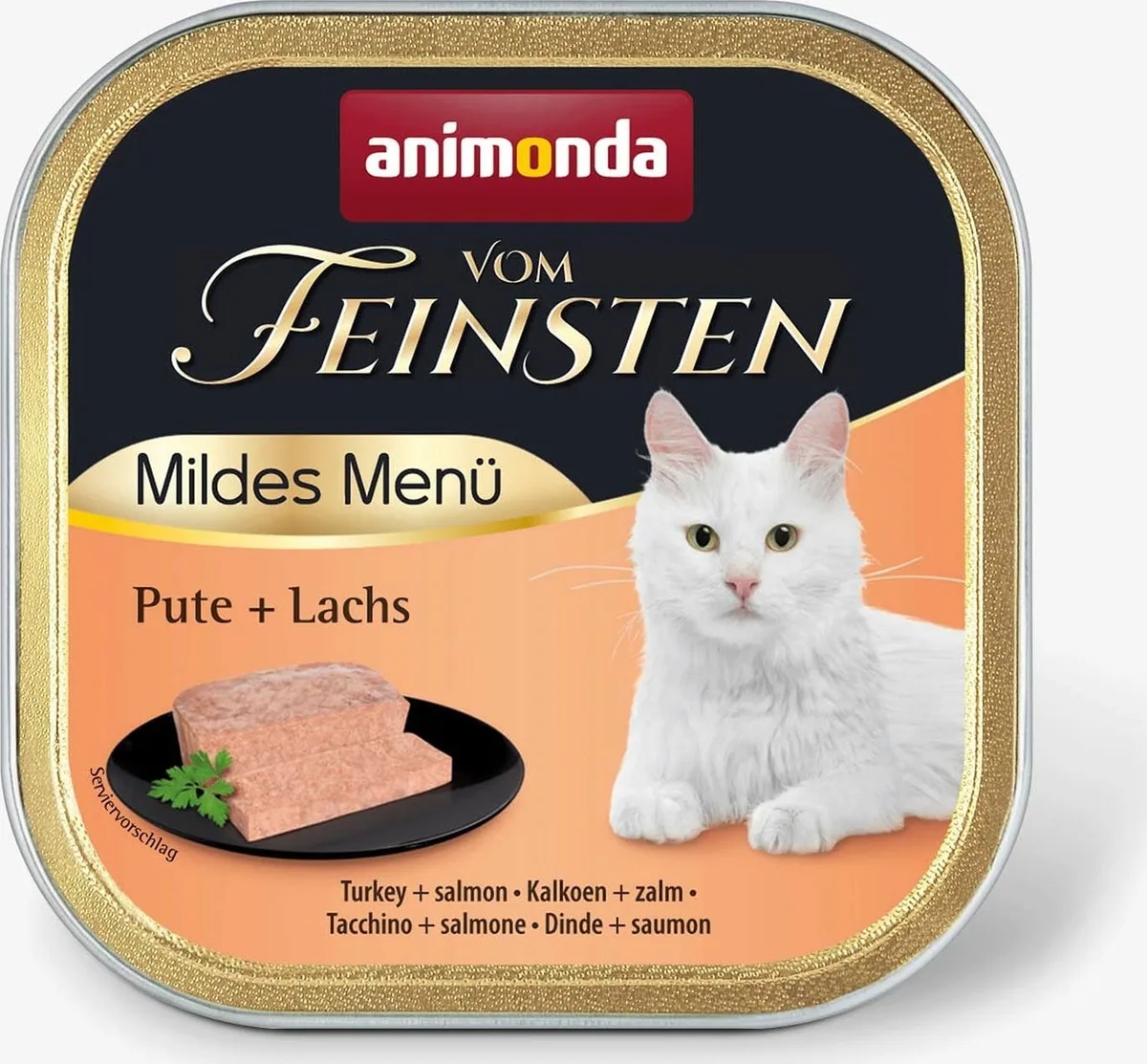Vom Feinsten Adult Mildes Menü Schale 100g - Pute und Lachs von Animonda – Produktfoto