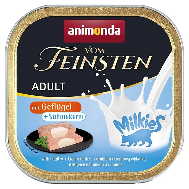 Vom Feinsten Adult Milkies Met Gevogelte En Romige Vulling Natvoer Voor Katten 100g by Animonda – product photo