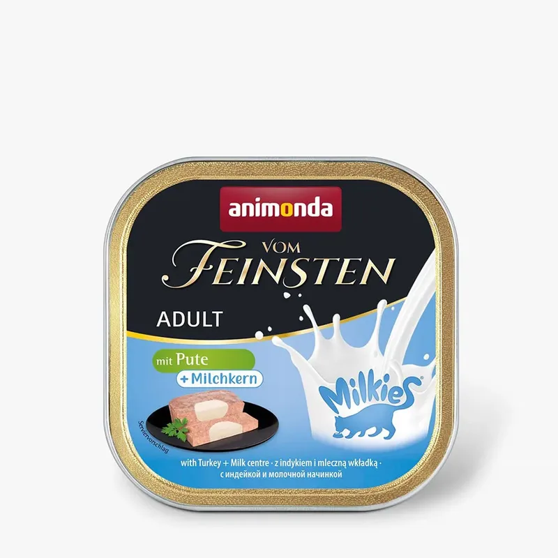 Vom Feinsten Adult Milkies Met Kalkoen En Melkvulling Natvoer Voor Katten 100g van Animonda – productfoto