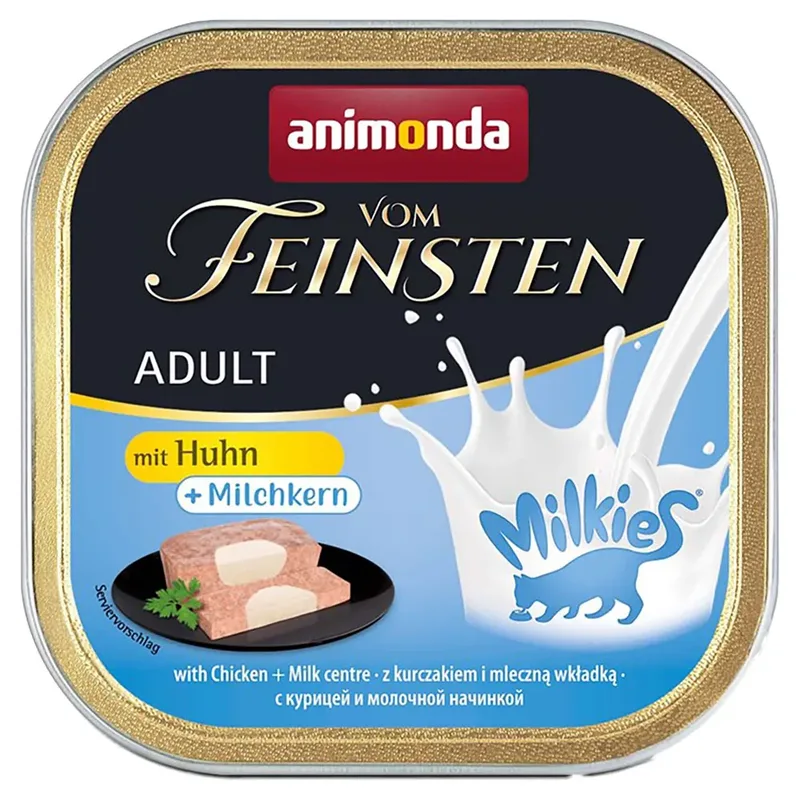 Vom Feinsten Adult Milkies Met Kip En Melkvulling Nat Kattenvoer 100g fra Animonda – produktbillede