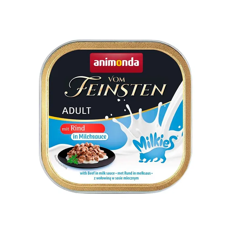 Vom Feinsten Adult Milkies Met Rundvlees In Melksaus Natvoer Voor Katten 100g by Animonda – product photo