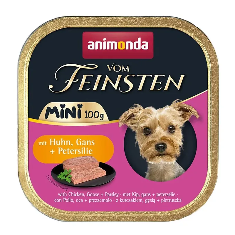 Vom Feinsten Adult Mini Natvoer Voor Honden Met Kip Gans En Peterselie 100g by Animonda – product photo