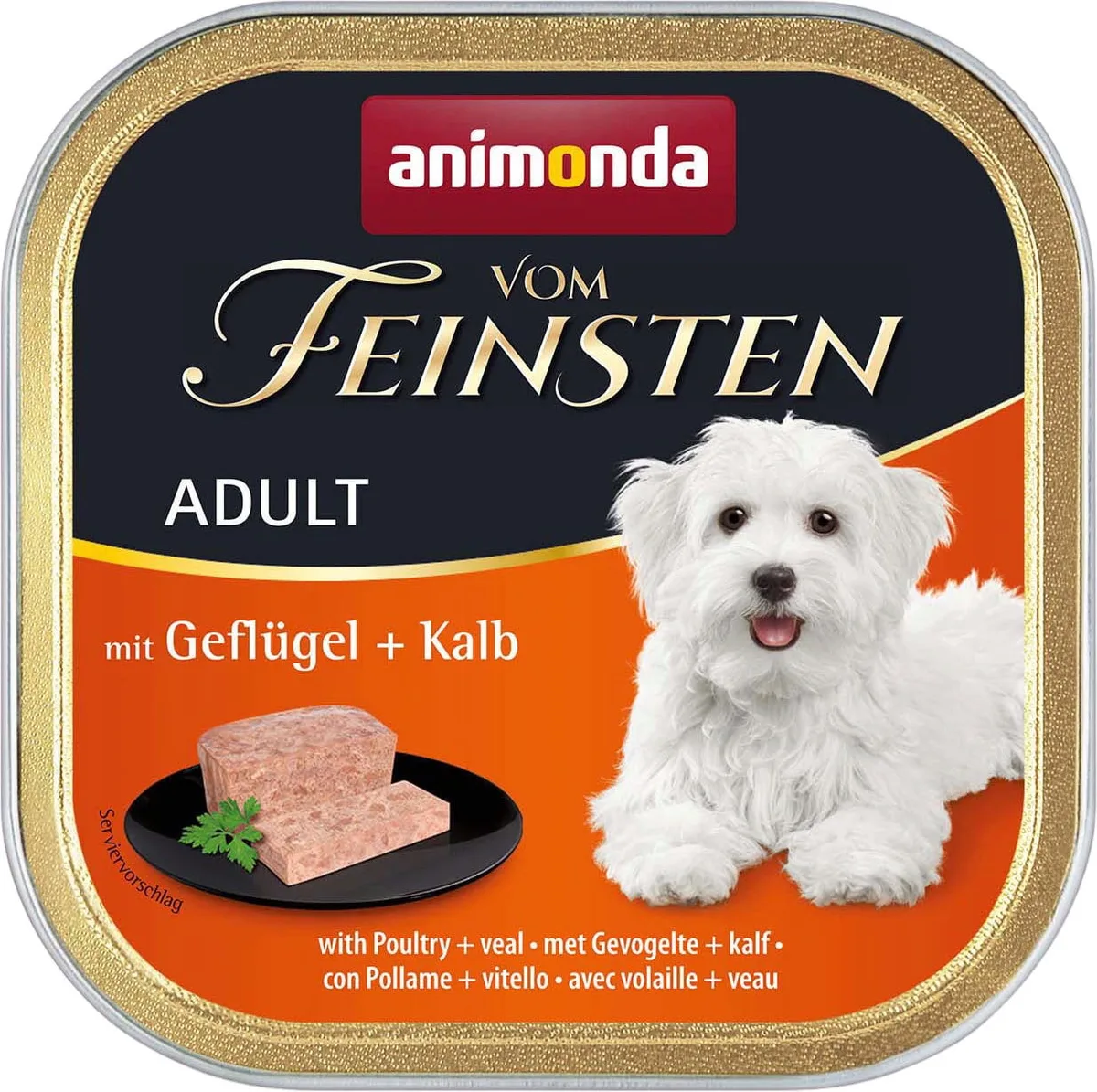 Vom Feinsten Adult Pastete Schale 150 g - Geflügel und Kalb von Animonda – Produktfoto