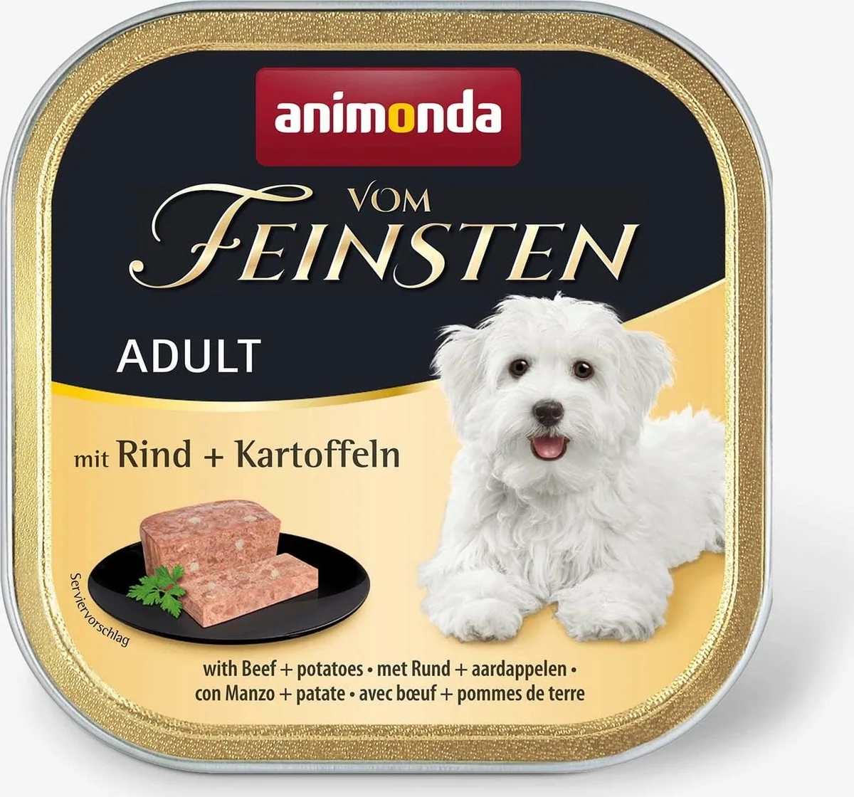 Vom Feinsten Adult Pastete Schale 150 g - Rind und Kartoffel von Animonda – Produktfoto
