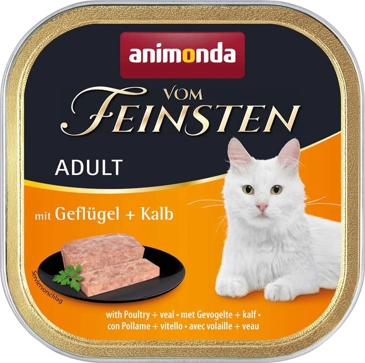 Vom Feinsten Adult Schale 100g - Geflügel und Kalb von Animonda – Produktfoto