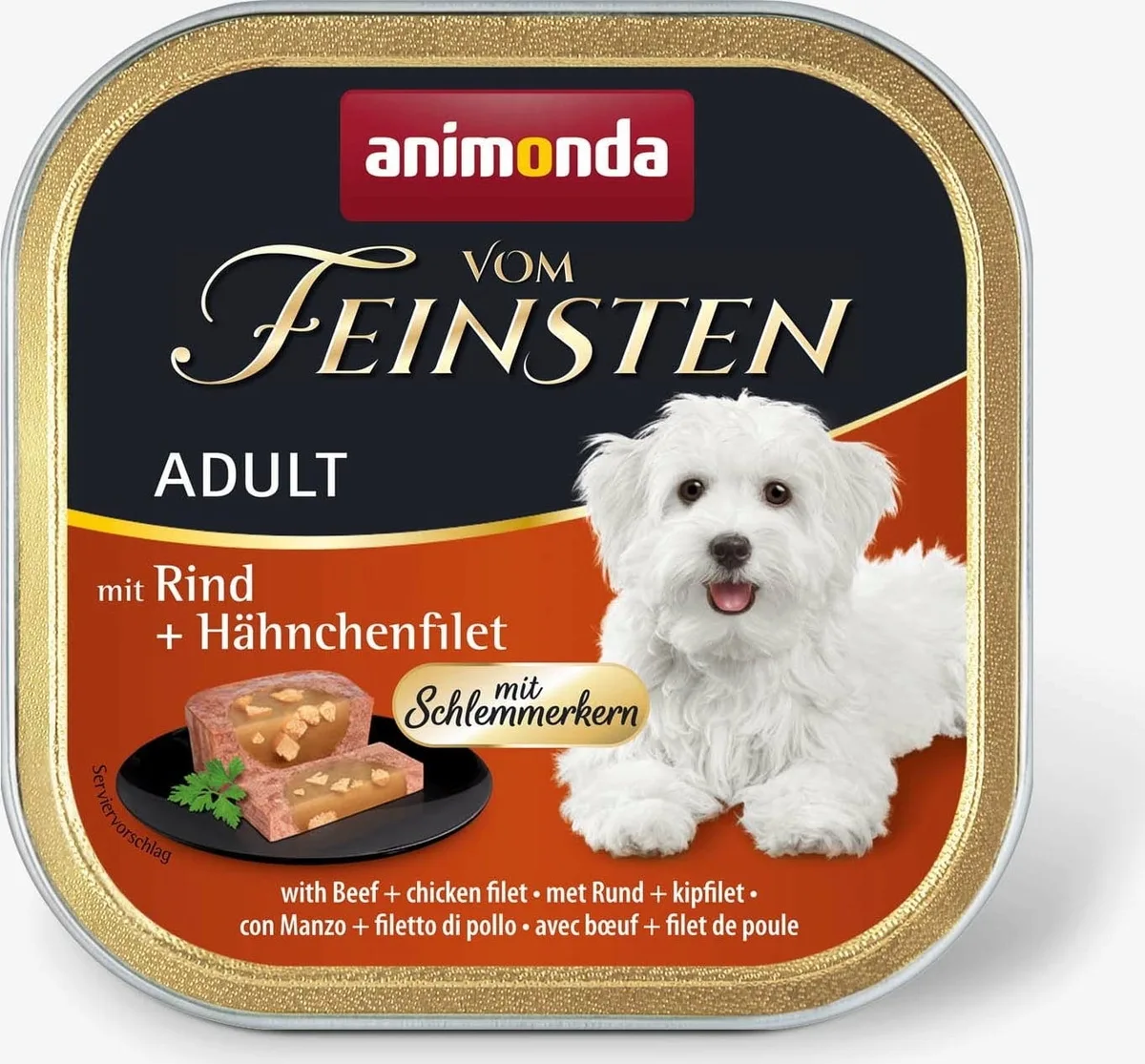 Vom Feinsten Adult Schlemmerkern Schale 150g - Rind und Hähnchen von Animonda – Produktfoto