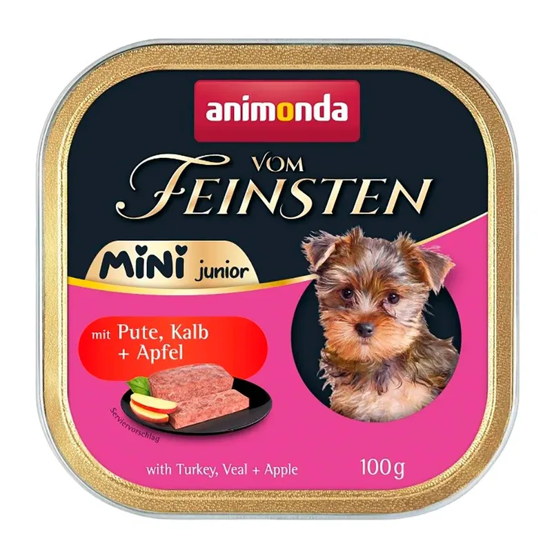 Vom Feinsten Junior Mini Pute Mit Kalbfleisch Und Apfel Nassfutter Für Hunde 100g by Animonda – product photo