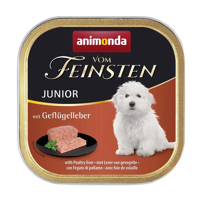 Vom Feinsten Junior Pluimvee Lever Nat Hondenvoer 150g de Animonda – photo produit