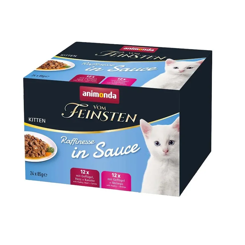 Vom Feinsten Kitten Raffinesse In Saus 24 X Natvoer Voor Katten 85 G de Animonda – photo produit