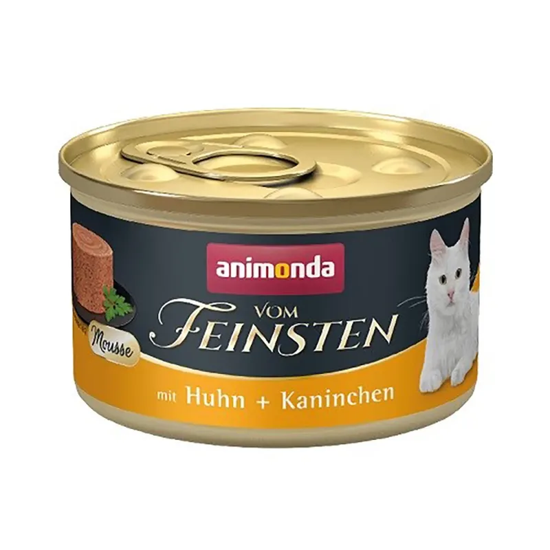 Vom Feinsten Mousse Kip En Konijn Natvoer Voor Katten 85g fra Animonda – produktbillede