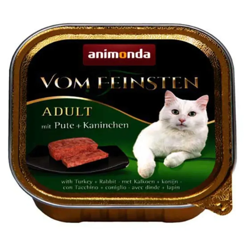 Nourriture Humide Pour Chats Vom Feinsten Au Lapin Et à La Dinde 100g de Animonda – photo produit
