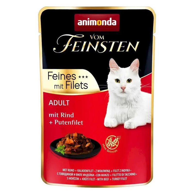 Vom Feinsten Natvoer Voor Katten Met Rund-en Kalkoenfilet 85g by Animonda – product photo