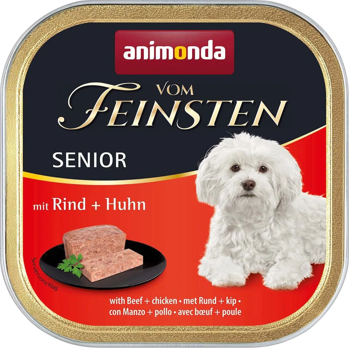 Vom Feinsten Senior Pastete Schale 150 g - Rind und Huhn von Animonda – Produktfoto
