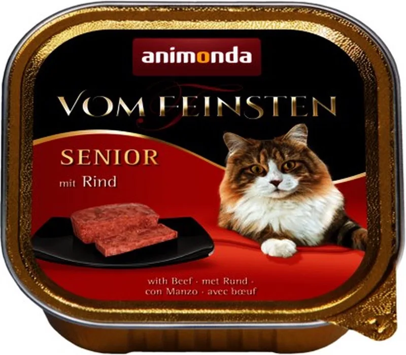 Vom Feinsten Serie - Natvoer voor Senior Katten - Rundvlees - 25x100g - Verminderd Vet by Animonda – product photo