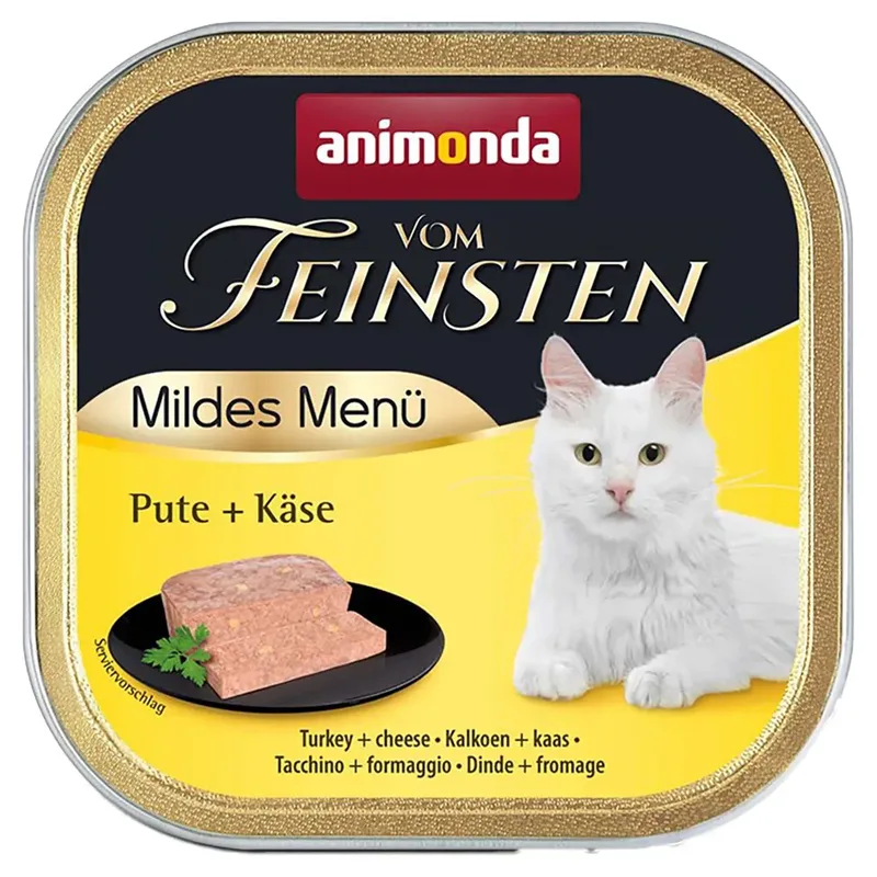 Vom Feinsten Volwassen Mild Menu Kalkoen Met Kaas Natvoer Voor Katten 100g by Animonda – product photo
