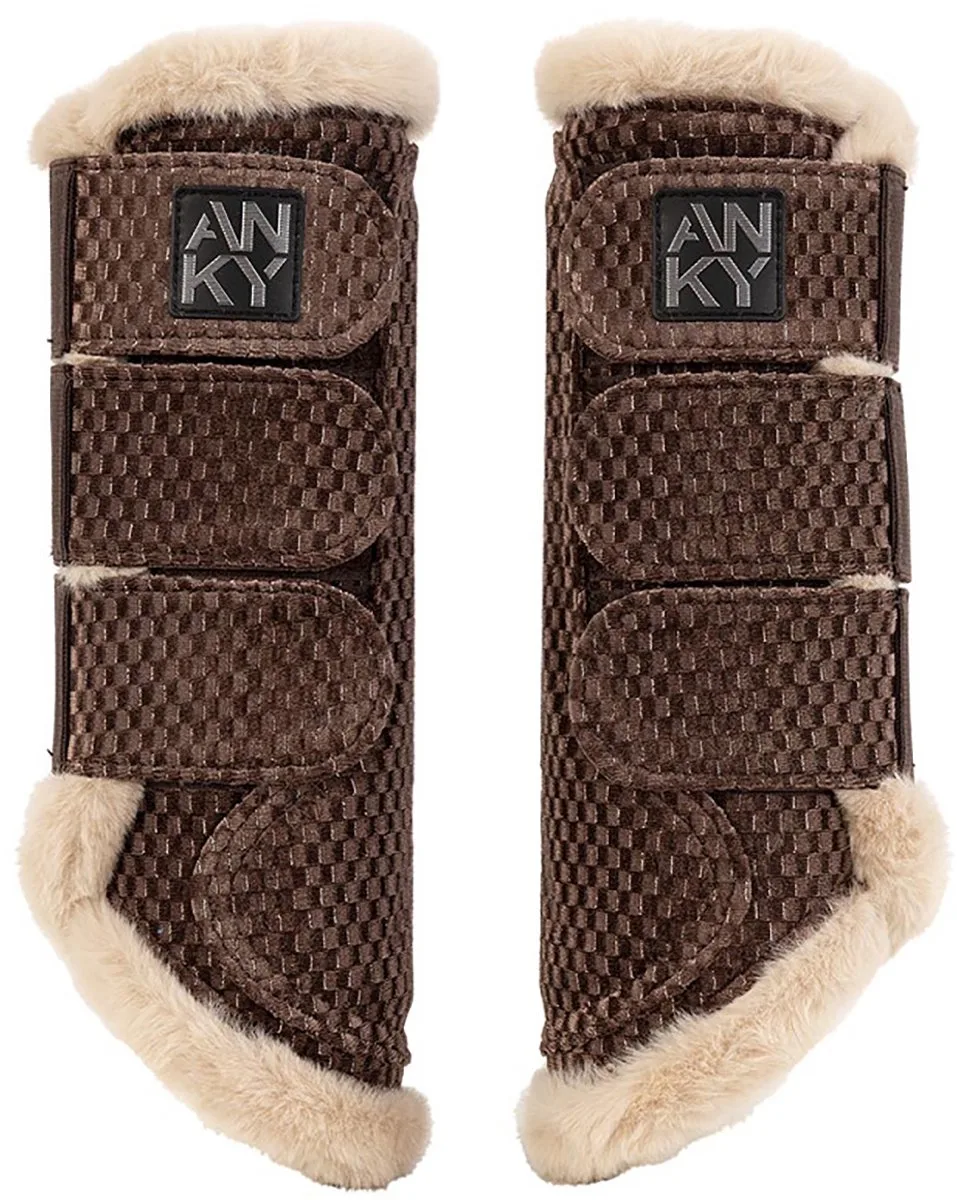 Beenbeschermers Anky Check Velvet de Anky en Marron – photo produit