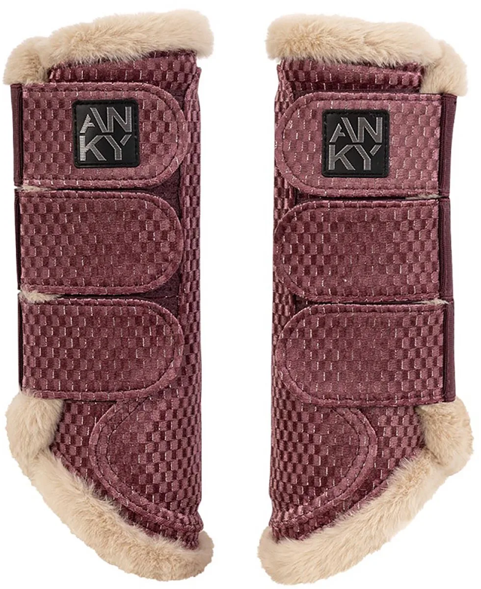 Beenbeschermers Anky Check Velvet de Anky en Donkerroze – photo produit