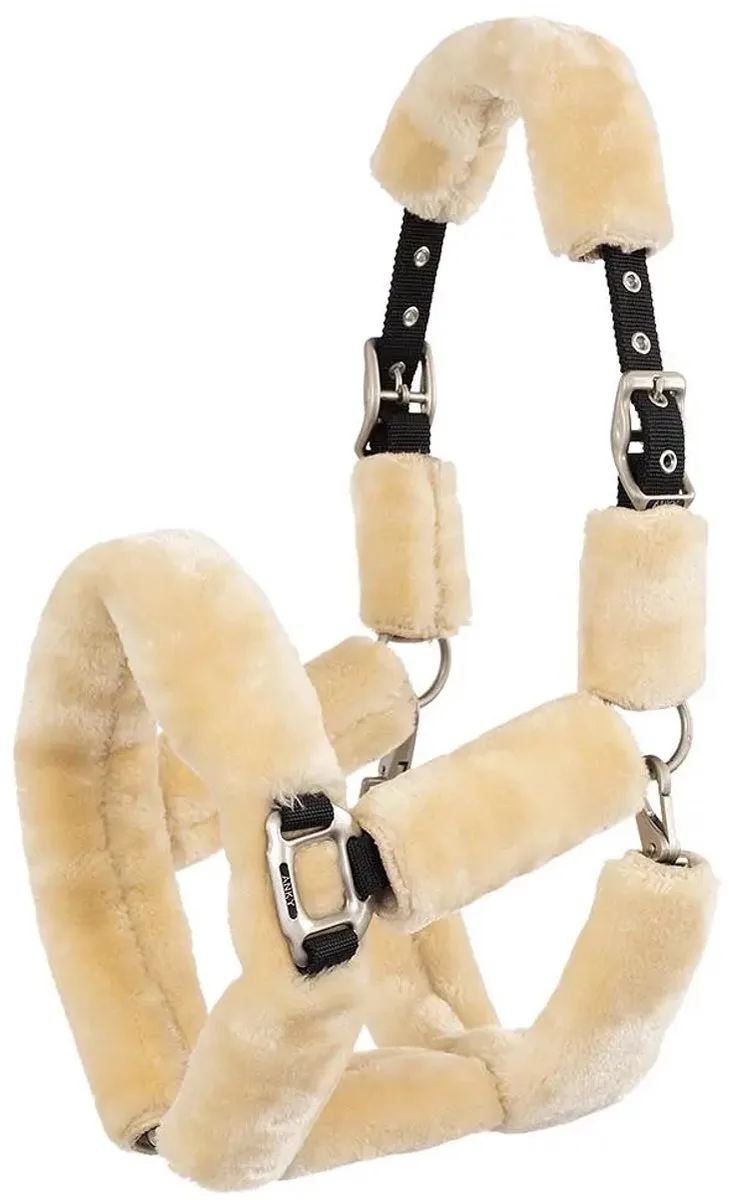 Bont halster voor paard ANKY Fluffy by Anky in Black, Natuurlijk – product photo