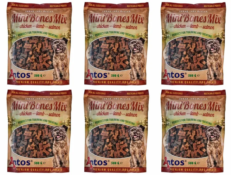 6 x 500 Gram Mini Soft Treats Kip Lam Zalm Beloningssnacks. Training Snacks Puppy Snack Hondensnacks by Antos – product photo