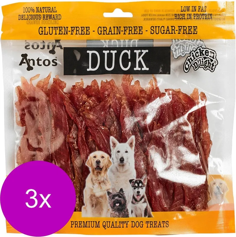 Chicken D'Light - Hondensnacks - 3 x Eend 400 g von Antos – Produktfoto