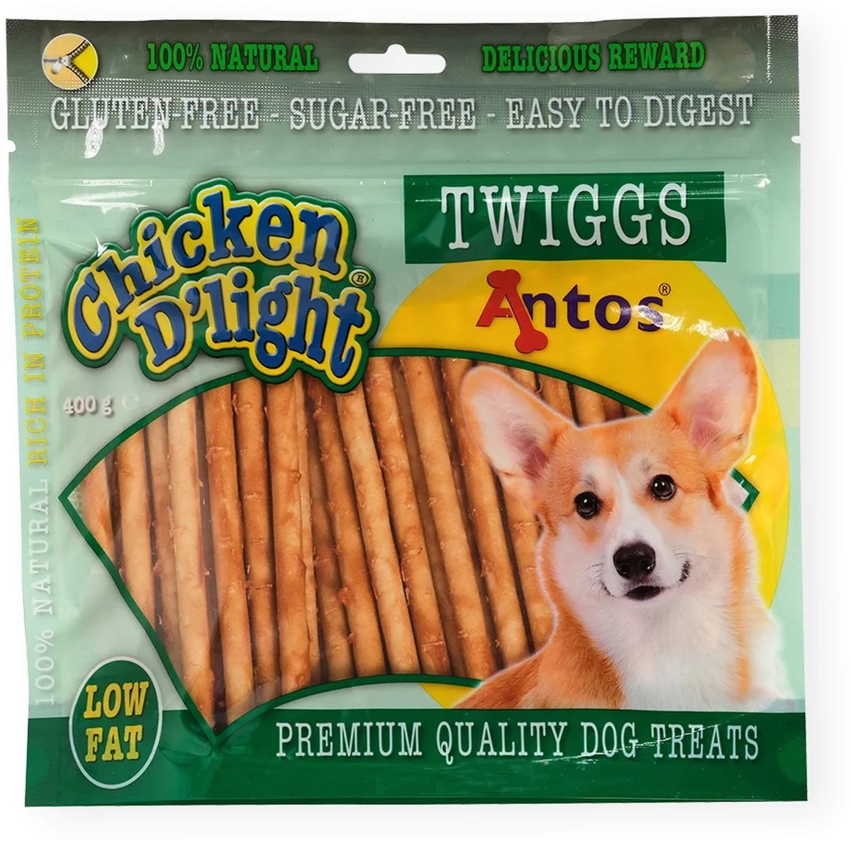 Chicken D'light Twiggs 400 gram de Antos – photo produit