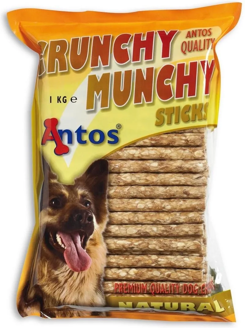 Hondensnack - Kauwstaaf Munchi Munchy - 100 stuks - 1 Kilo - 12,5cm - naturel by Antos – product photo