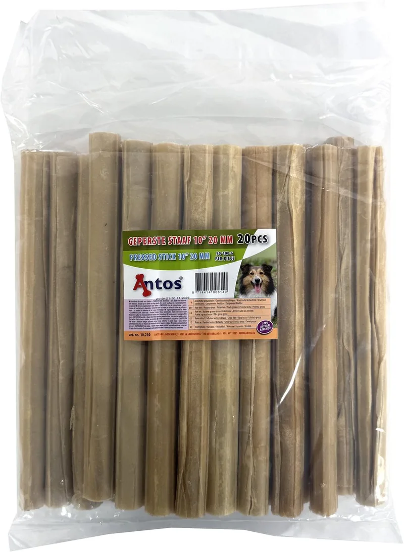Hondensnack - Mega Kauwstaaf Runderhuid - 20 stuks - 25cm von Antos – Produktfoto