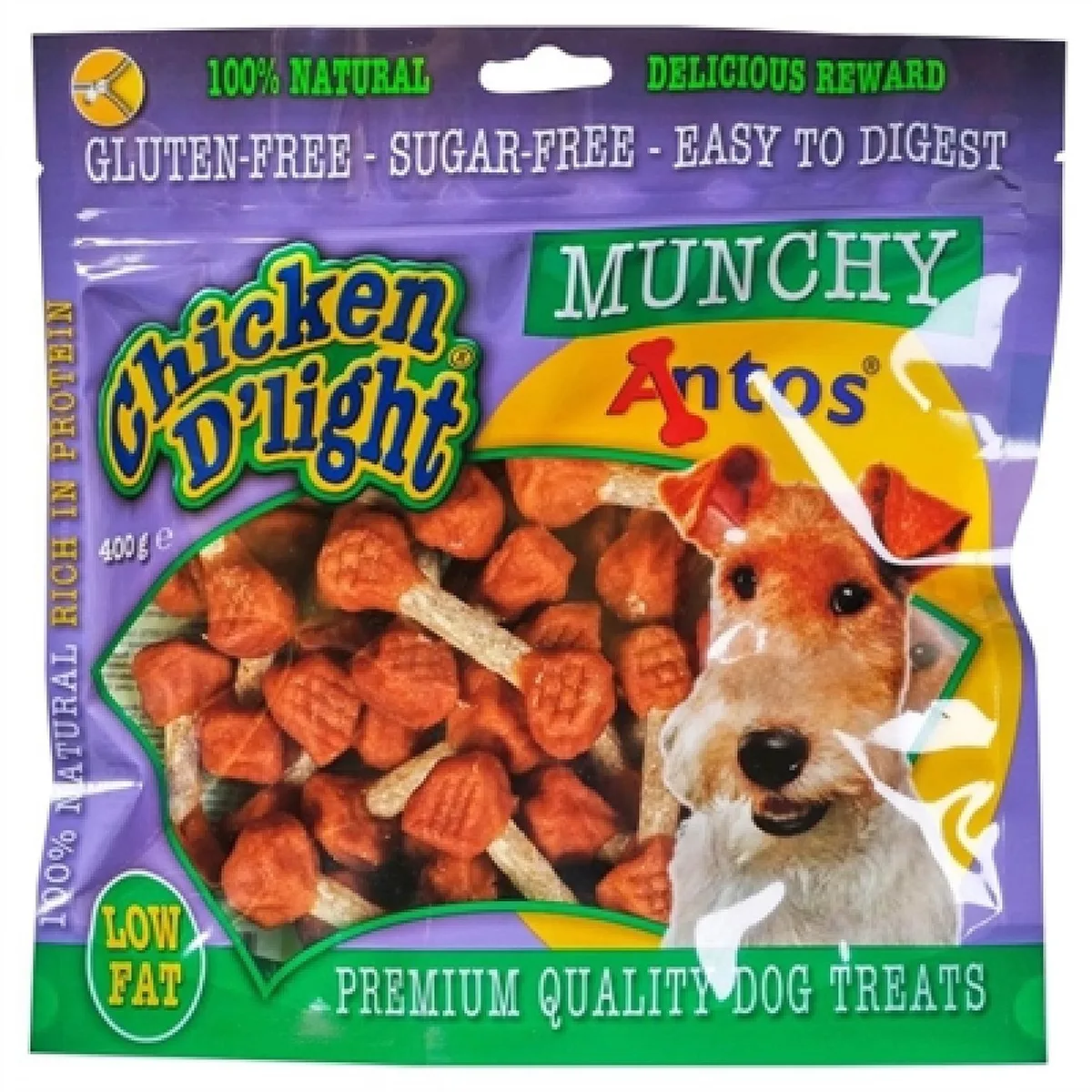Kauwsnacks - Chicken D'Light Munchy 400 Gr - Glutenvrij, Graanvrij, Geschikt voor Honden von Antos – Produktfoto