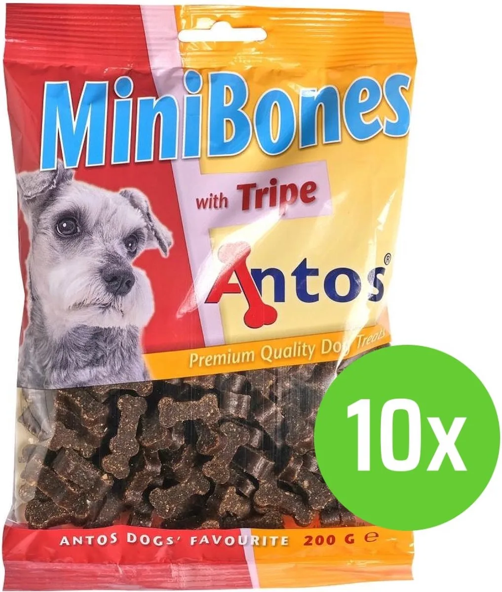 Mini Bones Pens - hondensnoepjes - 200 gram - 10 Verpakkingen van Antos – productfoto