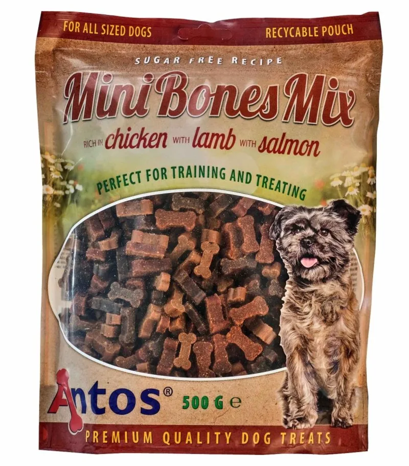 Mini Soft Treats Kip Lam Zalm Beloningssnacks 500 Gr. Vlees Training Snacks Puppy Snack Hondensnacks by Antos – product photo