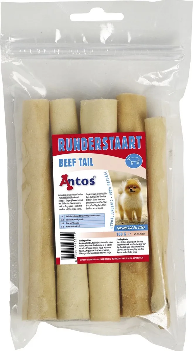 Runderstaart - Hondensnacks - Rund 100 g von Antos – Produktfoto